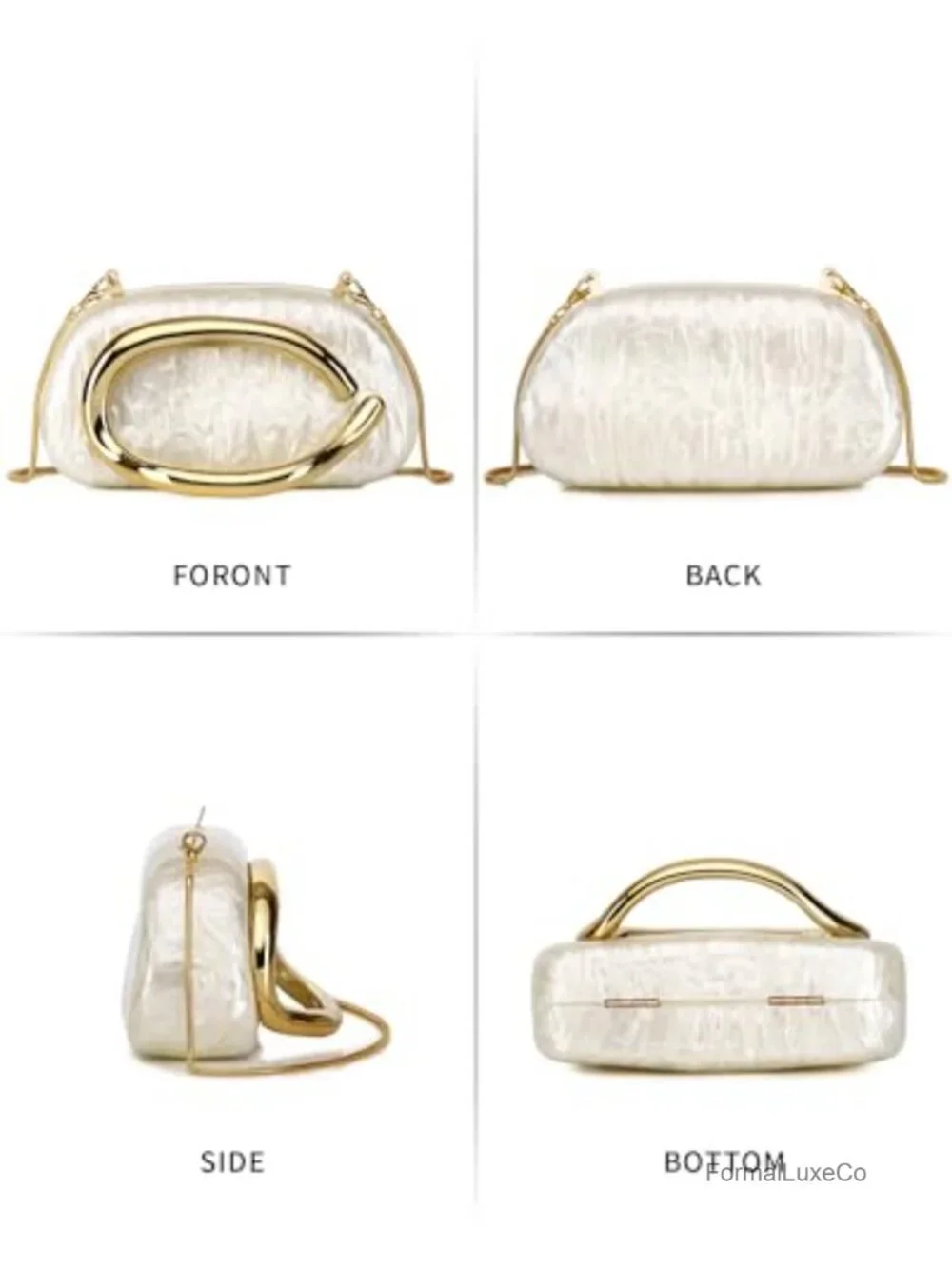 Acrylic Clutch Purse Women Wedding Party Evening Bag Marble
